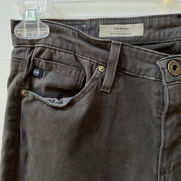 AG Adriana Goldschmied Gray Prima Mid-Rise Skinny Jean Womens 27R Cigarette Pant - Picture 14 of 16